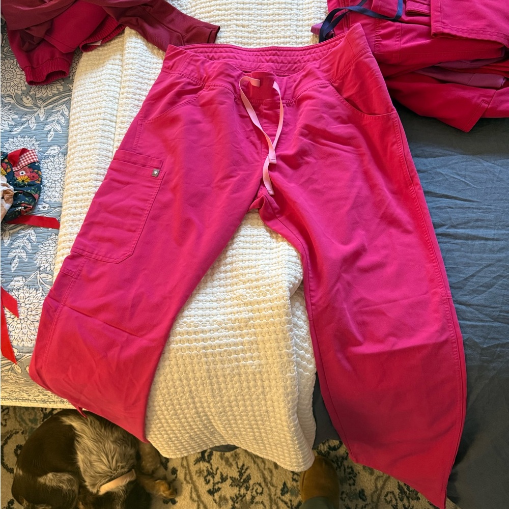 Figs Shocking Pink Kade Scrub Pants